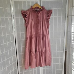 Sea NY Pleated Pink Dress Sz L